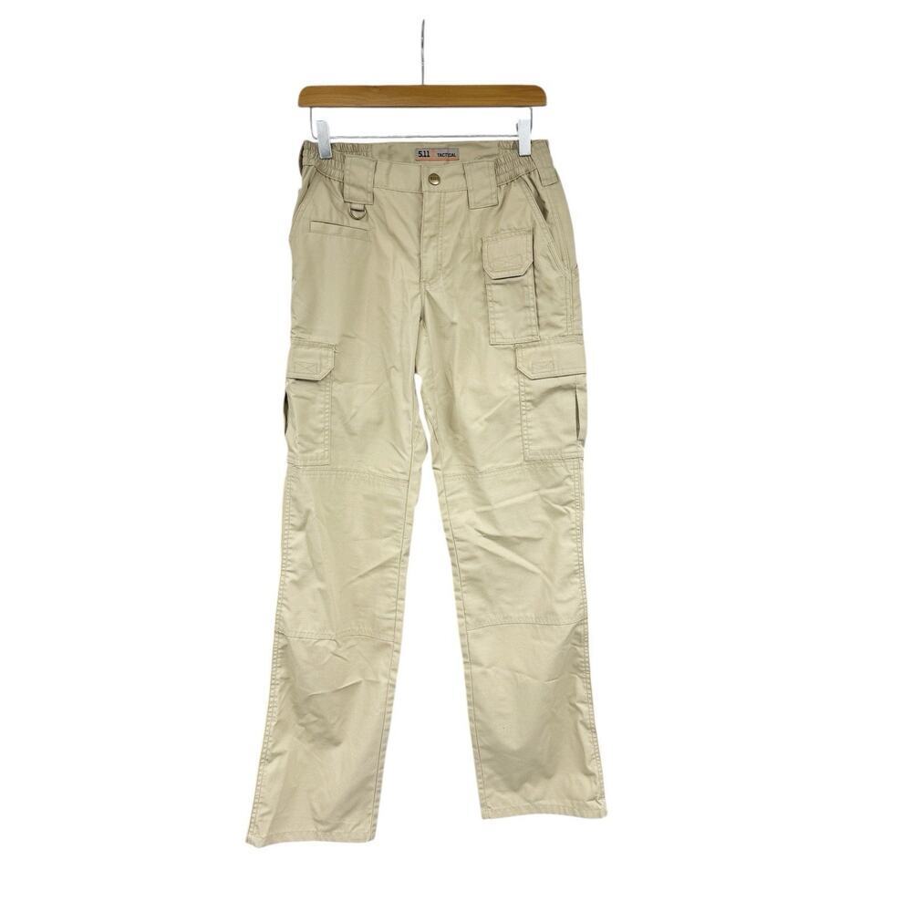 5.11 Tactical Pants Womens 4 Beige Cargo Taclite Pro Ripstop Stretch Waist 64360